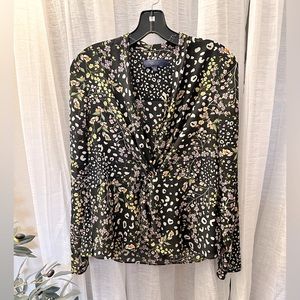 Rachel Roy Black Floral Blouse Size 2
